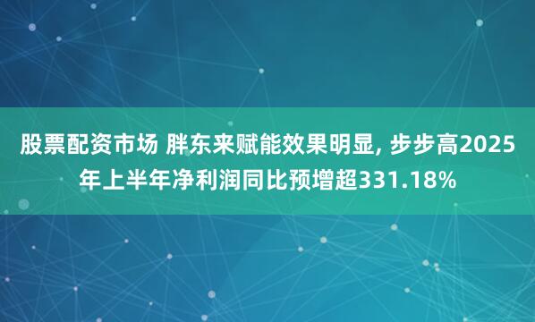 股票配资市场 胖东来赋能效果明显, 步步高2025年上半年净利润同比预增超331.18%